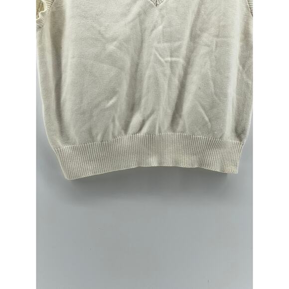 PAMPELONE Women's White Solid Knit V-Neck Sleeveless Sweater Vest SZ M/L - Picture 5 of 9